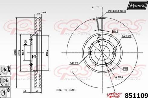 Maxtech 851109.6880 - Kočioni disk www.molydon.hr