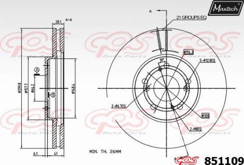 Maxtech 851109.0000 - Kočioni disk www.molydon.hr