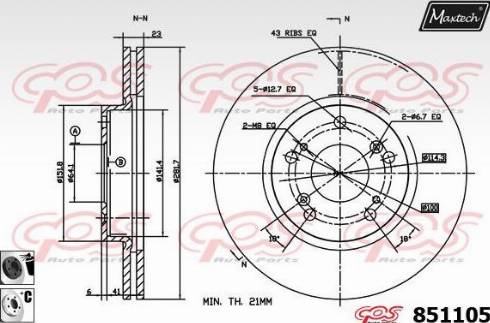 Maxtech 851105.6060 - Kočioni disk www.molydon.hr