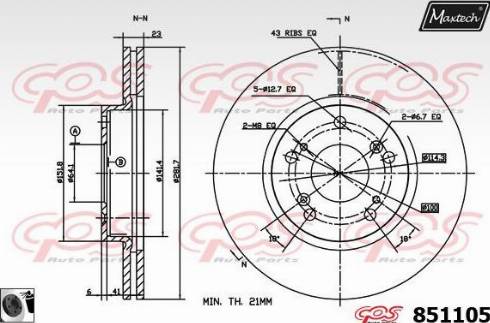 Maxtech 851105.0060 - Kočioni disk www.molydon.hr