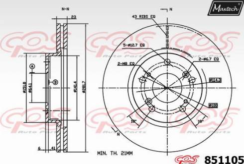 Maxtech 851105.0000 - Kočioni disk www.molydon.hr