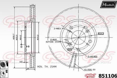 Maxtech 851106.6060 - Kočioni disk www.molydon.hr