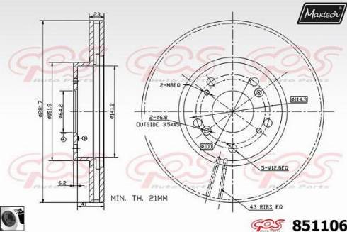 Maxtech 851106.0060 - Kočioni disk www.molydon.hr