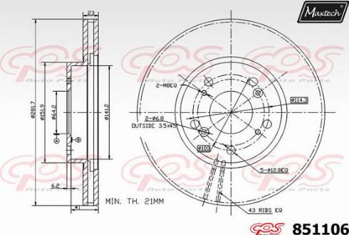 Maxtech 851106.0000 - Kočioni disk www.molydon.hr