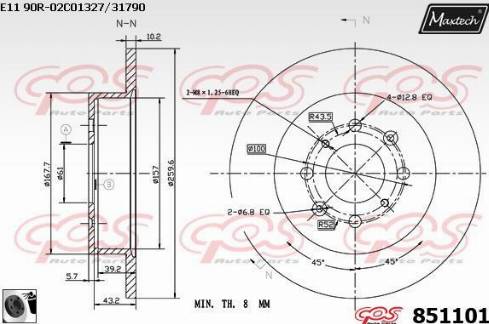 Maxtech 851101.0060 - Kočioni disk www.molydon.hr