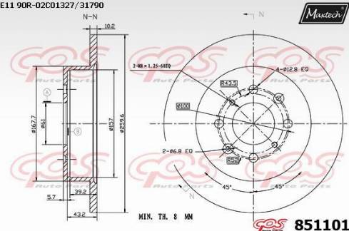 Maxtech 851101.0000 - Kočioni disk www.molydon.hr