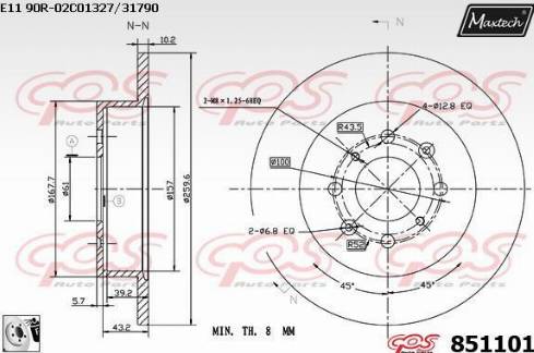 Maxtech 851101.0080 - Kočioni disk www.molydon.hr