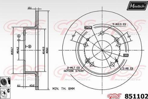 Maxtech 851102.6060 - Kočioni disk www.molydon.hr