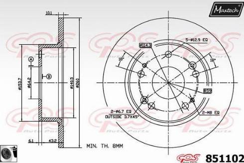 Maxtech 851102.0060 - Kočioni disk www.molydon.hr