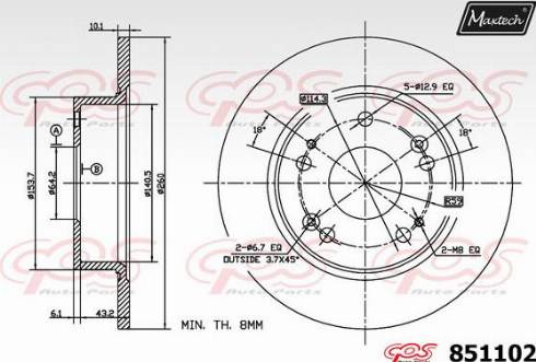 Maxtech 851102.0000 - Kočioni disk www.molydon.hr