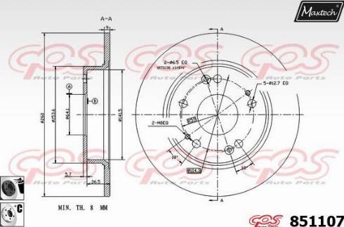 Maxtech 851107.6060 - Kočioni disk www.molydon.hr