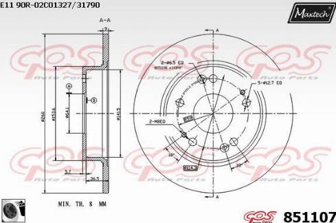 Maxtech 851107.0060 - Kočioni disk www.molydon.hr