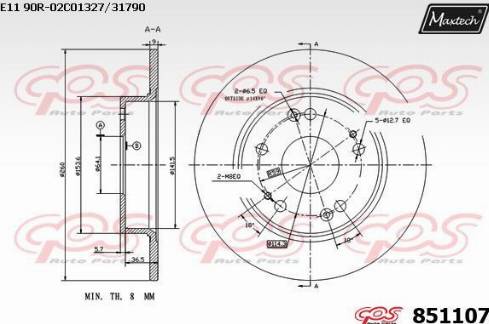 Maxtech 851107.0000 - Kočioni disk www.molydon.hr