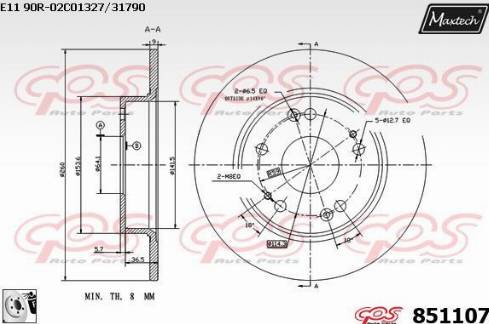 Maxtech 851107.0080 - Kočioni disk www.molydon.hr