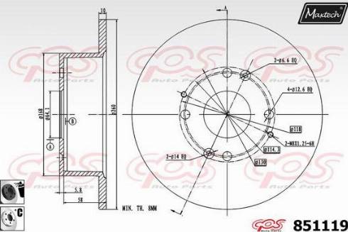 Maxtech 851119.6060 - Kočioni disk www.molydon.hr