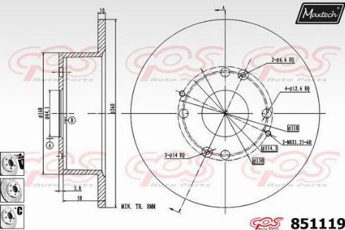 Maxtech 851119.6880 - Kočioni disk www.molydon.hr