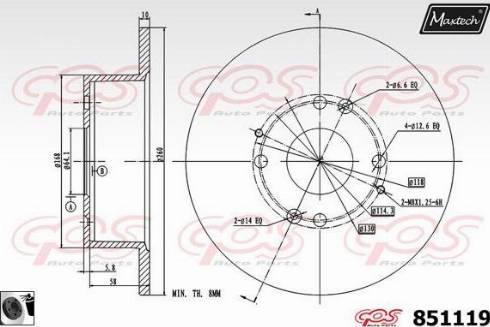 Maxtech 851119.0060 - Kočioni disk www.molydon.hr