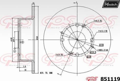 Maxtech 851119.0000 - Kočioni disk www.molydon.hr