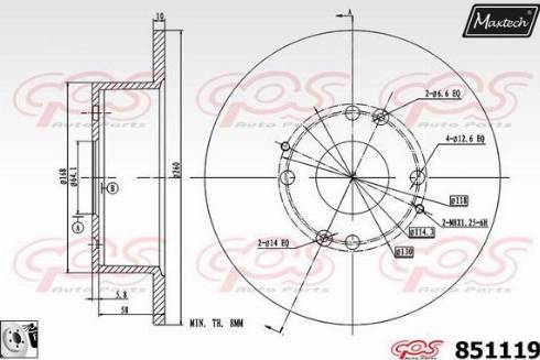 Maxtech 851119.0080 - Kočioni disk www.molydon.hr