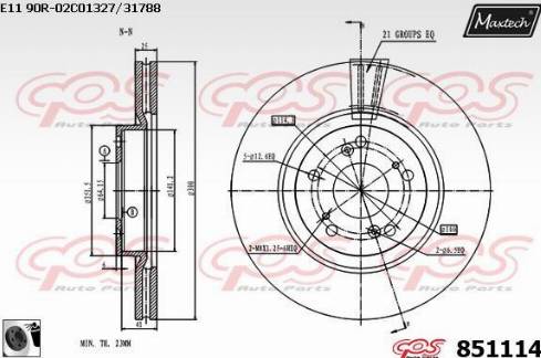 Maxtech 851114.0060 - Kočioni disk www.molydon.hr