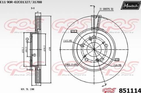 Maxtech 851114.0000 - Kočioni disk www.molydon.hr