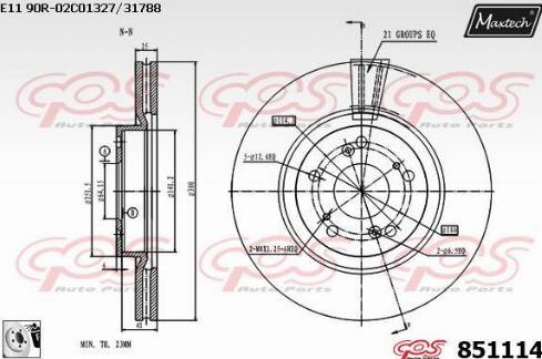 Maxtech 851114.0080 - Kočioni disk www.molydon.hr