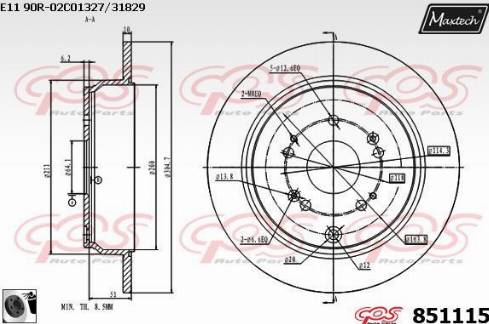 Maxtech 851115.0060 - Kočioni disk www.molydon.hr