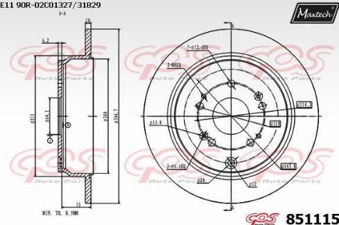 Maxtech 851115.0000 - Kočioni disk www.molydon.hr