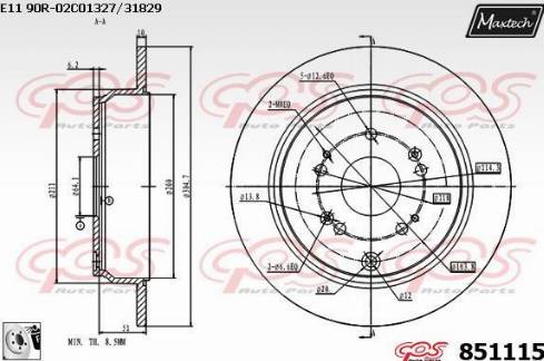 Maxtech 851115.0080 - Kočioni disk www.molydon.hr