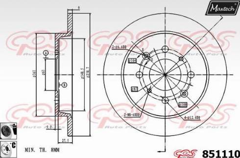 Maxtech 851110.6060 - Kočioni disk www.molydon.hr