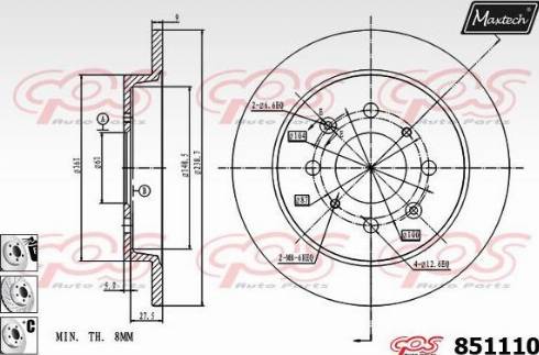 Maxtech 851110.6880 - Kočioni disk www.molydon.hr