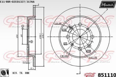 Maxtech 851110.0060 - Kočioni disk www.molydon.hr