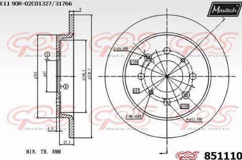 Maxtech 851110.0000 - Kočioni disk www.molydon.hr