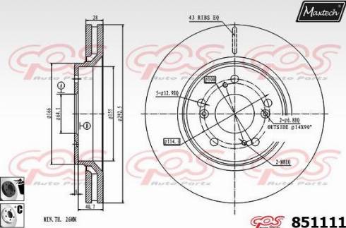 Maxtech 851111.6060 - Kočioni disk www.molydon.hr