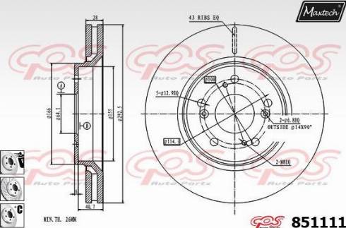 Maxtech 851111.6880 - Kočioni disk www.molydon.hr