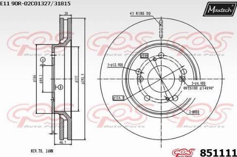 Maxtech 851111.0000 - Kočioni disk www.molydon.hr