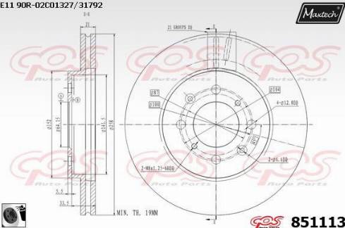 Maxtech 851113.0060 - Kočioni disk www.molydon.hr