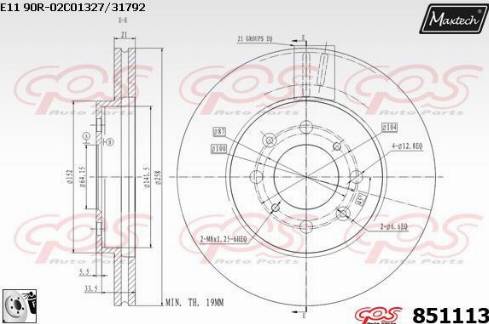 Maxtech 851113.0080 - Kočioni disk www.molydon.hr