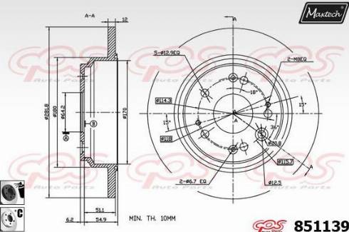 Maxtech 851139.6060 - Kočioni disk www.molydon.hr