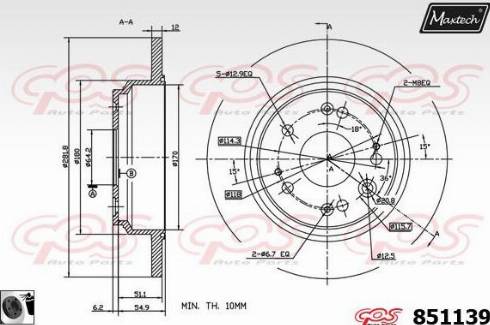 Maxtech 851139.0060 - Kočioni disk www.molydon.hr