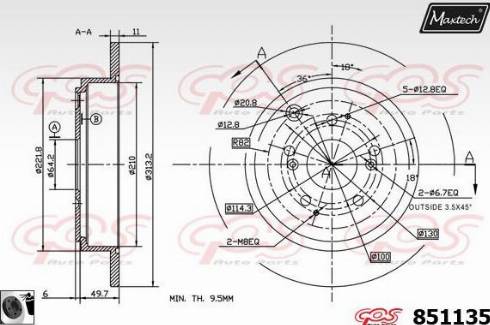 Maxtech 851135.0060 - Kočioni disk www.molydon.hr