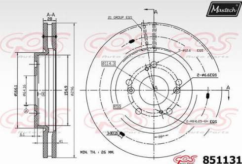 Maxtech 851131.0000 - Kočioni disk www.molydon.hr