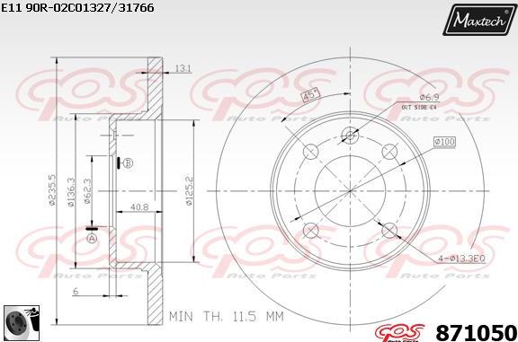 Maxtech 851131 - Kočioni disk www.molydon.hr