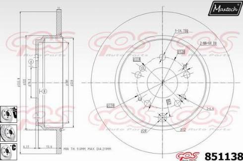 Maxtech 851138.6980 - Kočioni disk www.molydon.hr