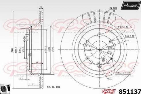 Maxtech 851137.0060 - Kočioni disk www.molydon.hr