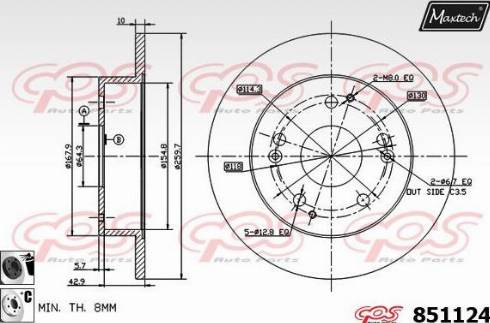 Maxtech 851124.6060 - Kočioni disk www.molydon.hr