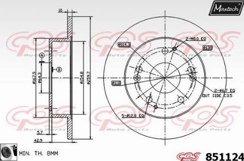 Maxtech 851124.0060 - Kočioni disk www.molydon.hr