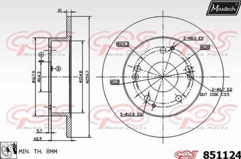 Maxtech 851124.0080 - Kočioni disk www.molydon.hr