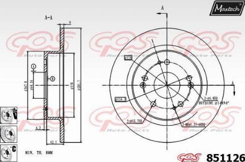 Maxtech 851126.6980 - Kočioni disk www.molydon.hr