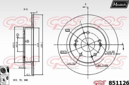 Maxtech 851126.6060 - Kočioni disk www.molydon.hr